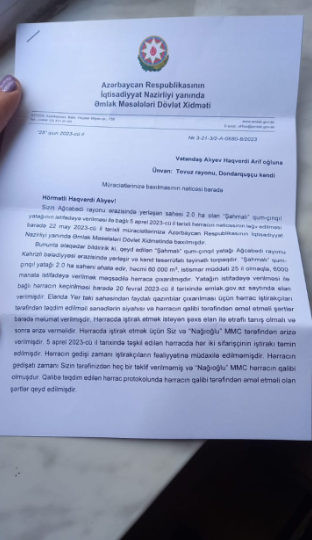 “Nağıoğlu” şirkəti Ağcəbədidə qum-çınqıl yatağını qanunsuz istismar edir