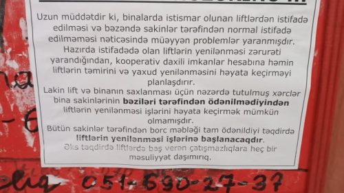 Şərur MTK-nın binalarında lift dəhşəti: Sakinlər saatlarla liftdə qalır