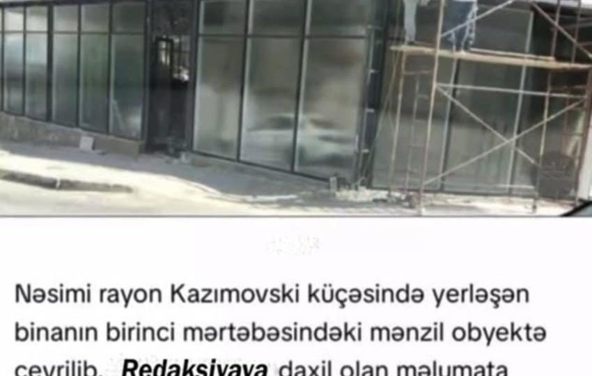 Nəsimi rayon İcra Hakimiyyəti qanunsuz tikintilərə “yaşıl işıq” yandırır